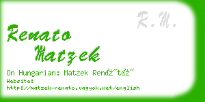 renato matzek business card